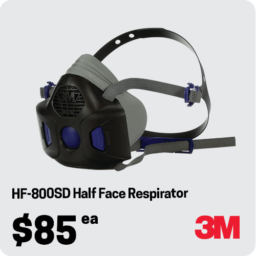 3M Half Mask Respirator -HF-801SD - Black - S